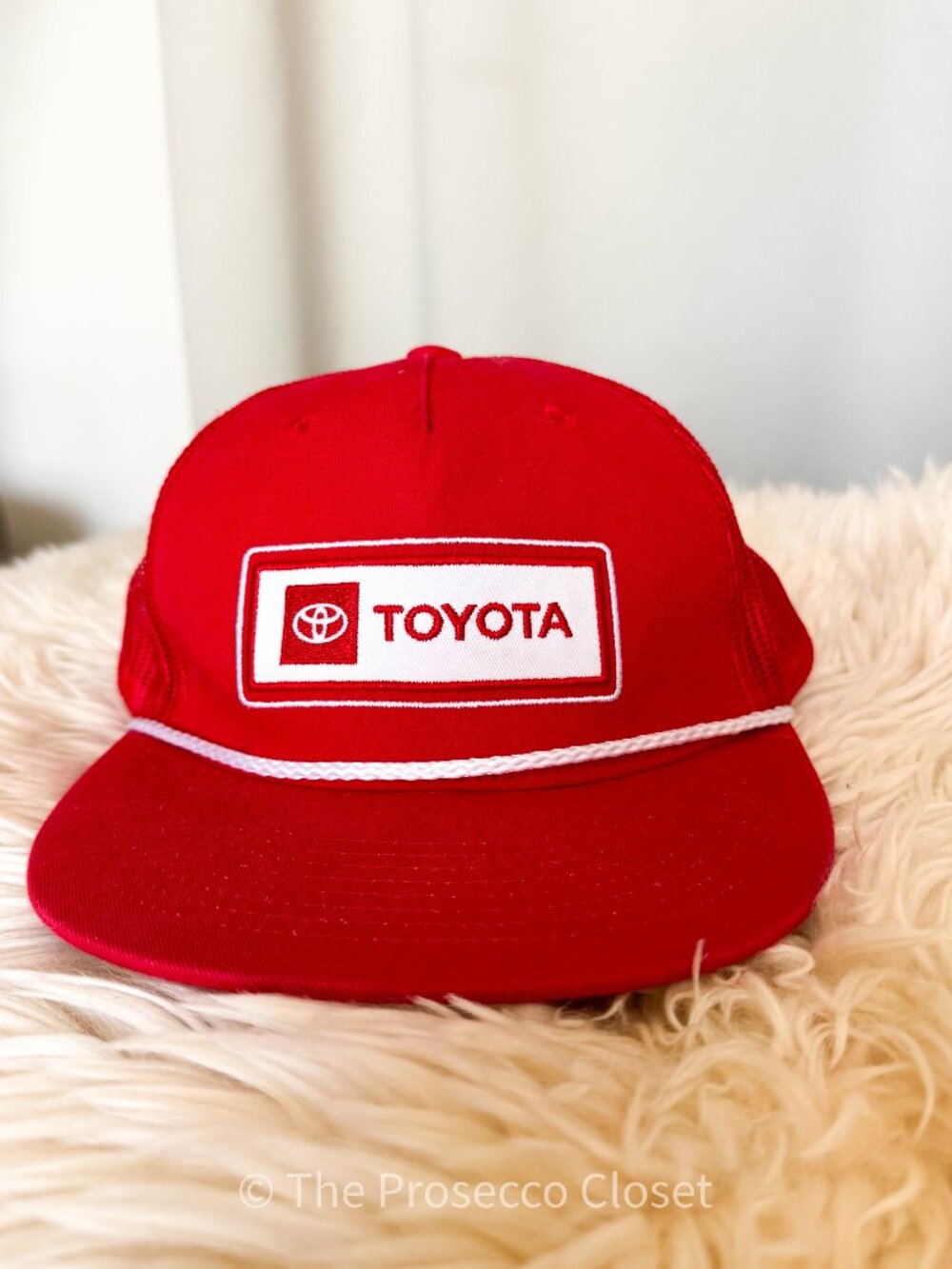 Vintage 80s Toyota Flatrim Snapback Red Hat (OS)